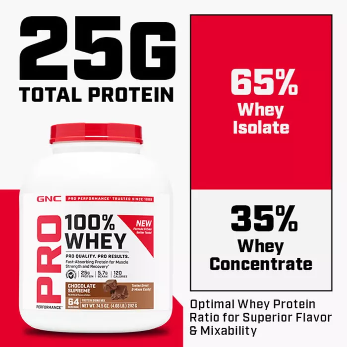 Gnc Pro Performance 100% Whey, Proteina Din Zer Cu Aroma De Vanilie, Testata Antidoping, 1969 G