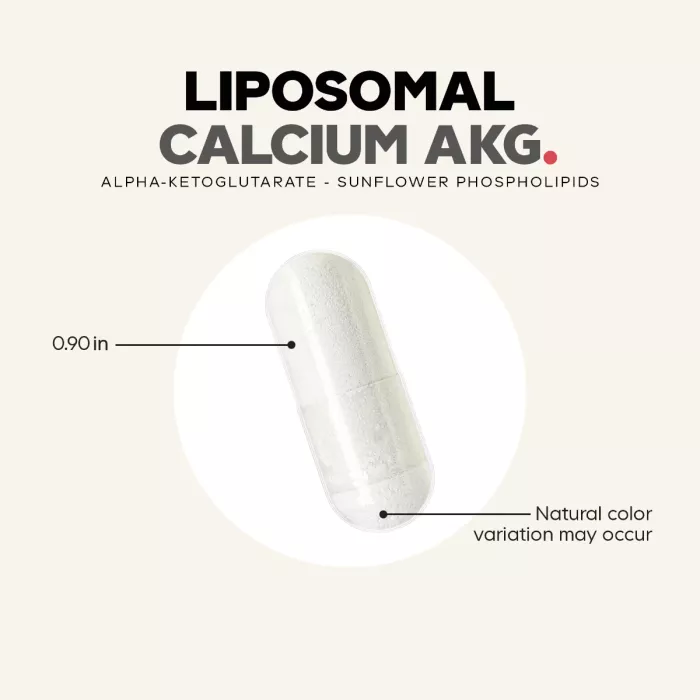 Codeage Liposomal Calcium Akg, Calciu Alfa-ketoglutarat Pentru Energie Celulara Si Longevitate, 60 Cps