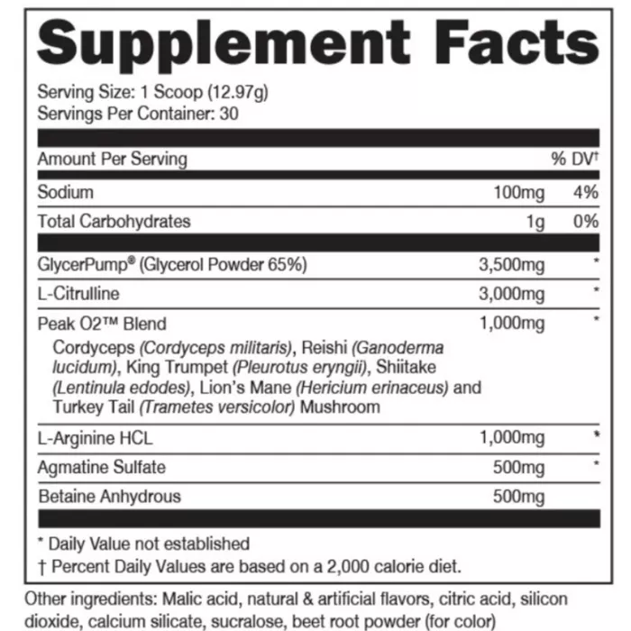 Bucked Up Pump-ocalypse Blood Raz, Pre-workout Cu Aroma De Zmeura Albastra, 388.95 G