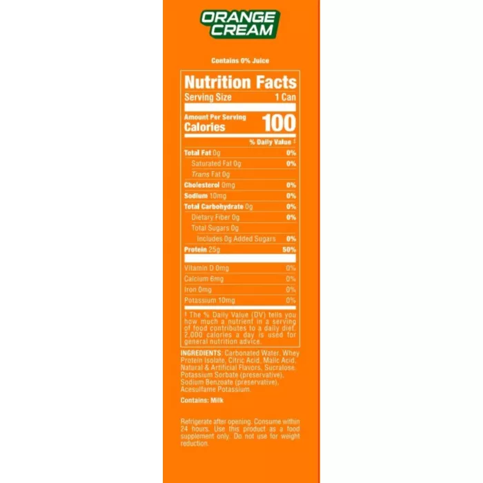 Bucked Up Lightly Carbonated Protein Rtd, Bautura Proteica Usor Carbogazoasa Cu Aroma De Portocala, 473 Ml