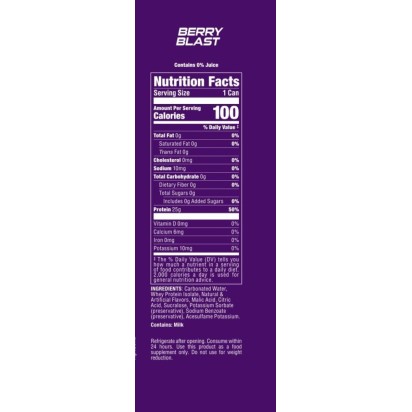Bucked Up Lightly Carbonated Protein Rtd, Bautura Proteica Usor Carbogazoasa Cu Aroma Berry Blast, 473 Ml