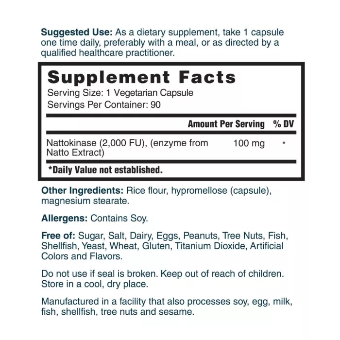 Doctor’s Best Nattokinase 2000 Fu, Suport Natural Pentru Sanatatea Cardiovasculara, 90 Cps Doctor’s Best Nattokinase 2000 Fu, Suport Natural Pentru Sanatatea Cardiovasculara, 90 Cps