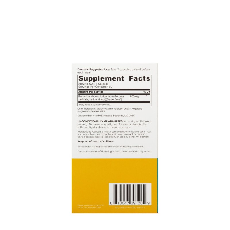 Doctors’ Prefered Berberine Clinical Grade, Berberina 500 Mg, 90 Cps