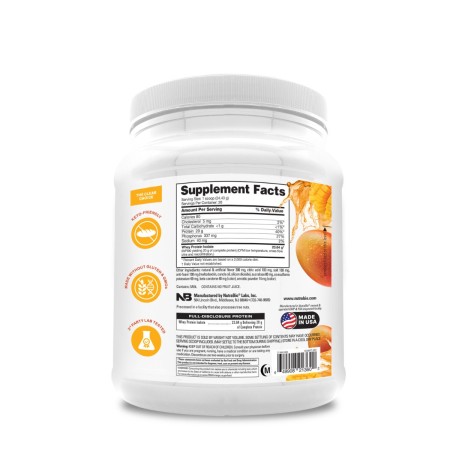 Nutrabioclear Whey Protein Isolate Mango, Izolat Proteic Din Zer Clar Cu Aroma De Mango, 489 G