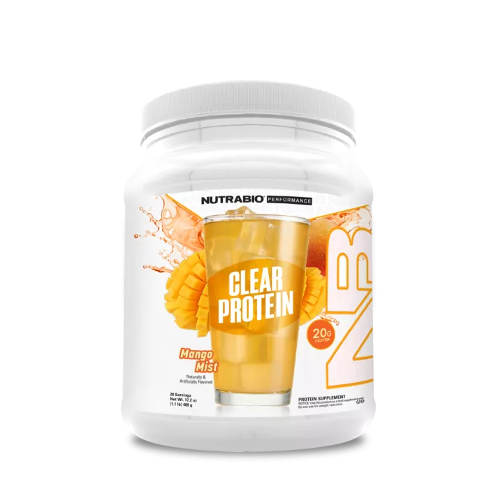 Nutrabioclear Whey Protein Isolate Mango, Izolat Proteic Din Zer Clar Cu Aroma De Mango, 489 G
