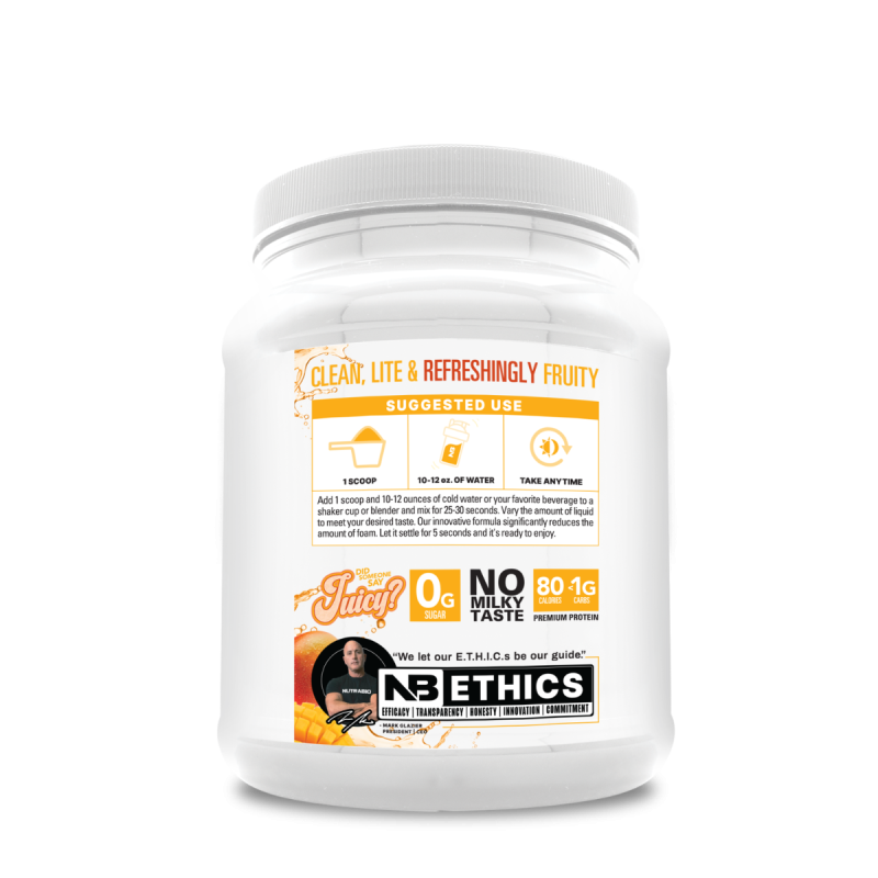 Nutrabioclear Whey Protein Isolate Mango, Izolat Proteic Din Zer Clar Cu Aroma De Mango, 489 G