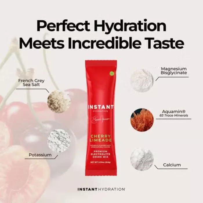 Instant Hydration, Premium Electrolyte Drink Mix, Electroliti Cu Aroma De Cirese Si Lime, 1 Plic, 8,6 G