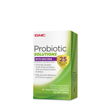 Gnc Probiotic Solutions With Enzymes, Probiotic Lab4 Studiat Clinic, 25 Miliarde Ufc Culturi Vii Cu Enzime Digestive Si Ghimbir, 30 Cps