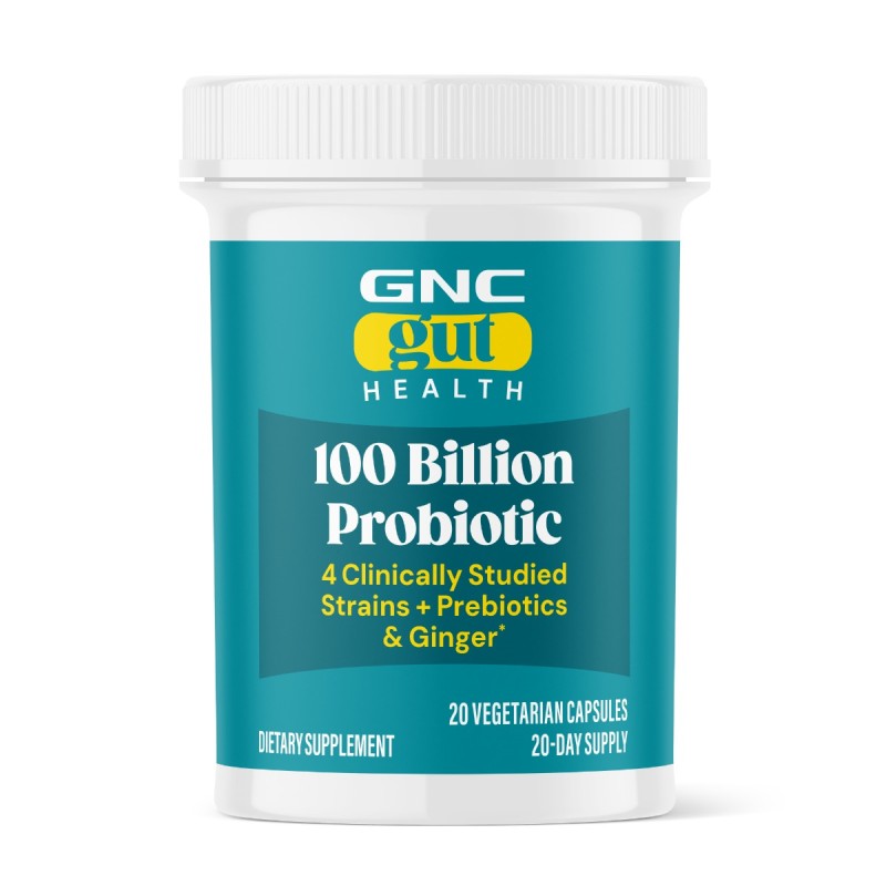 Gnc Gut Health Probiotic Extra Strength Multi Strain 100 Billion Cfus, Probiotic Lab4 Studiat Clinic, 100 Miliarde Culturi Vii, 20 Cps