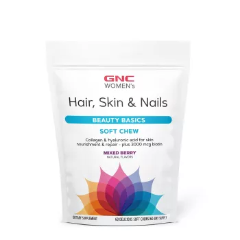 Gnc Women’s Hair, Skin & Nails Formula, Formula Pentru Par, Piele Si Unghii, Caramele Cu Aroma De Fructe De Padure, 60 Caramele