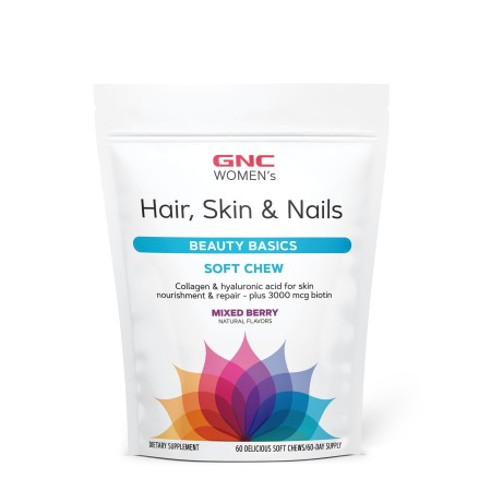 Formula pentru par, piele si unghii, caramele cu aroma de fructe de padure (60 caramele), GNC Live Well