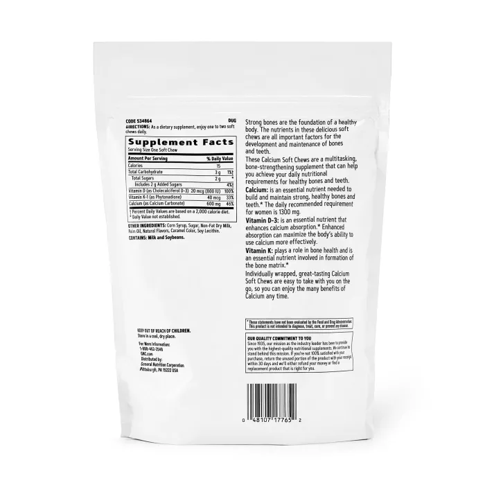 Gnc Calcium Soft Chews 600 Mg, Calciu Caramele, Cu Aroma Naturala De Caramel, 60 Caramele Gnc Calcium Soft Chews 600 Mg, Calciu Caramele, Cu Aroma Naturala De Caramel, 60 Caramele