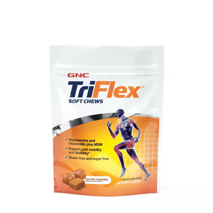 Gnc Triflex Soft Chews, Caramele Cu Aroma De Caramel Sarat, 60 Caramele Gnc Triflex Soft Chews, Caramele Cu Aroma De Caramel Sarat, 60 Caramele