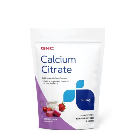 Calciu citrat caramele cu aroma naturala de fructe de padure si frisca (30 caramele), GNC Live Well