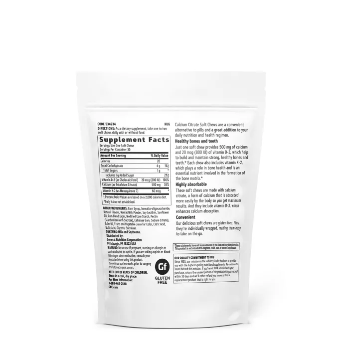 Gnc Calciu Citrat Caramele Cu Aroma Naturala De Fructe De Padure Si Frisca, 30 Caramele Gnc Calciu Citrat Caramele Cu Aroma Naturala De Fructe De Padure Si Frisca, 30 Caramele