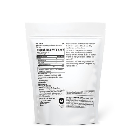 Gnc Biotin 5000 Mcg, Biotina Pentru Sanatatea Parului, Pieli Si Unghiilor, 30 Caramele