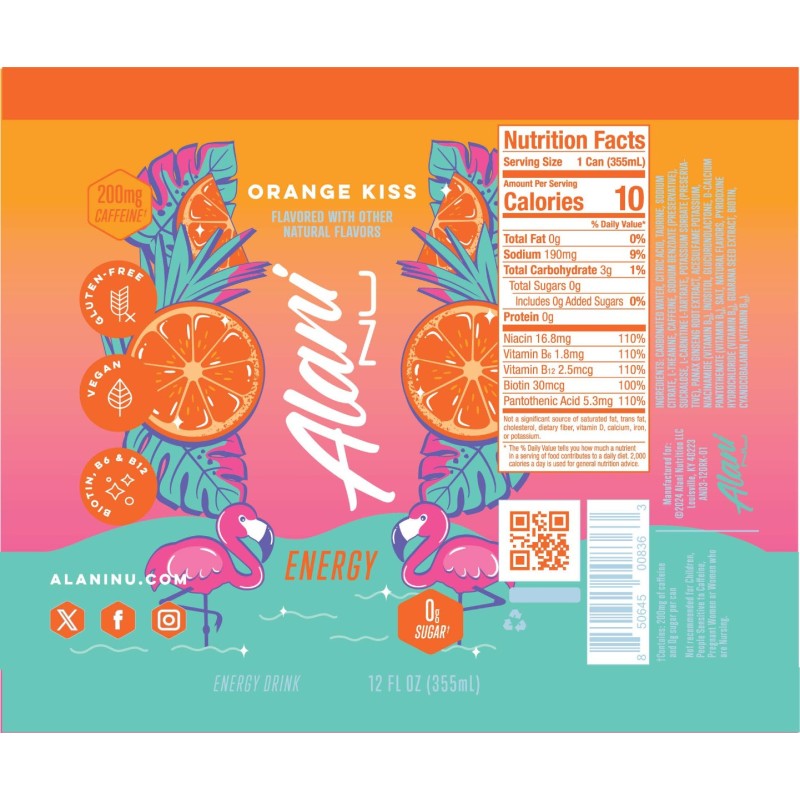 Alani Nu Energy, Energizant Cu Aroma De Orange Kiss, 355 Ml