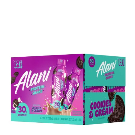 Alani Nu Protein Shake Cookies & Cream Flavor, Shake Proteic Cu Aroma De Biscuiti Si Frisca, 355 Ml