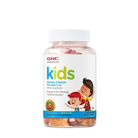 Milestones kids calciu pentru copii 2-12 ani cu aroma de fructe (120 jeleuri), GNC Live Well