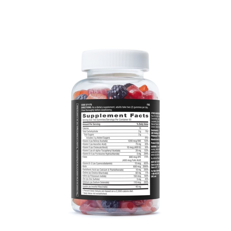 Gnc Mega Men Essentials Gummy Multivitamin 50 Plus, Jeleuri Cu Multivitamine Pentru Barbati  50+ Cu Aroma De Fructe Asortate, 120 Jeleuri