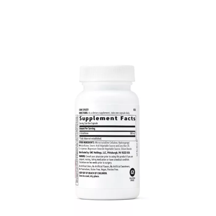 Gnc L-glutathione, L-glutation 500 Mg, 30 Cps Gnc L-glutathione, L-glutation 500 Mg, 30 Cps