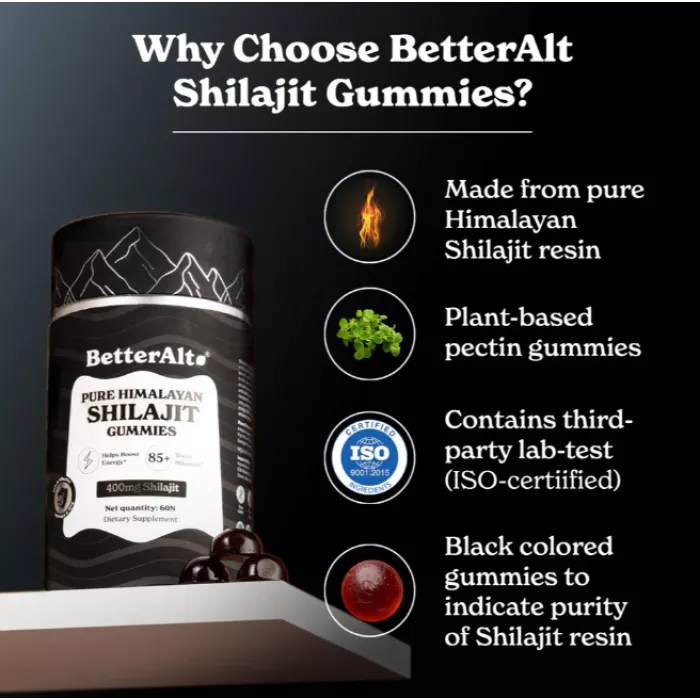 Better Alt Pure Himalayan Shilajit Gummies, Jeleuri De Shilajit Din Himalaya, 60 Jeleuri Better Alt Pure Himalayan Shilajit Gummies, Jeleuri De Shilajit Din Himalaya, 60 Jeleuri