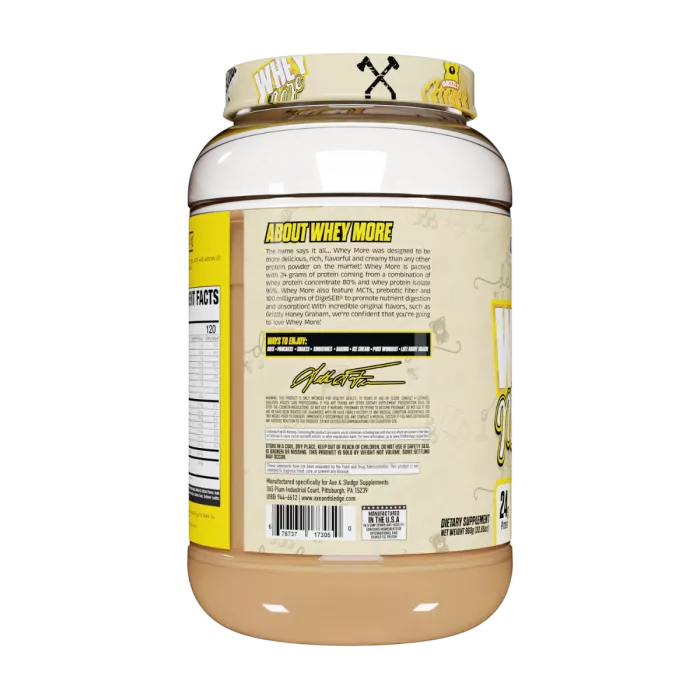 Axe & Sledge Supplements Whey More, Proteina Din Zer Cu Aroma De Honey Graham, 963 G