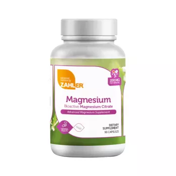 Zahler Magnesium Citrate, Citrat De Magneziu Pentru Sanatatea Inimii Si Sistemului Nervos, 90 Cps