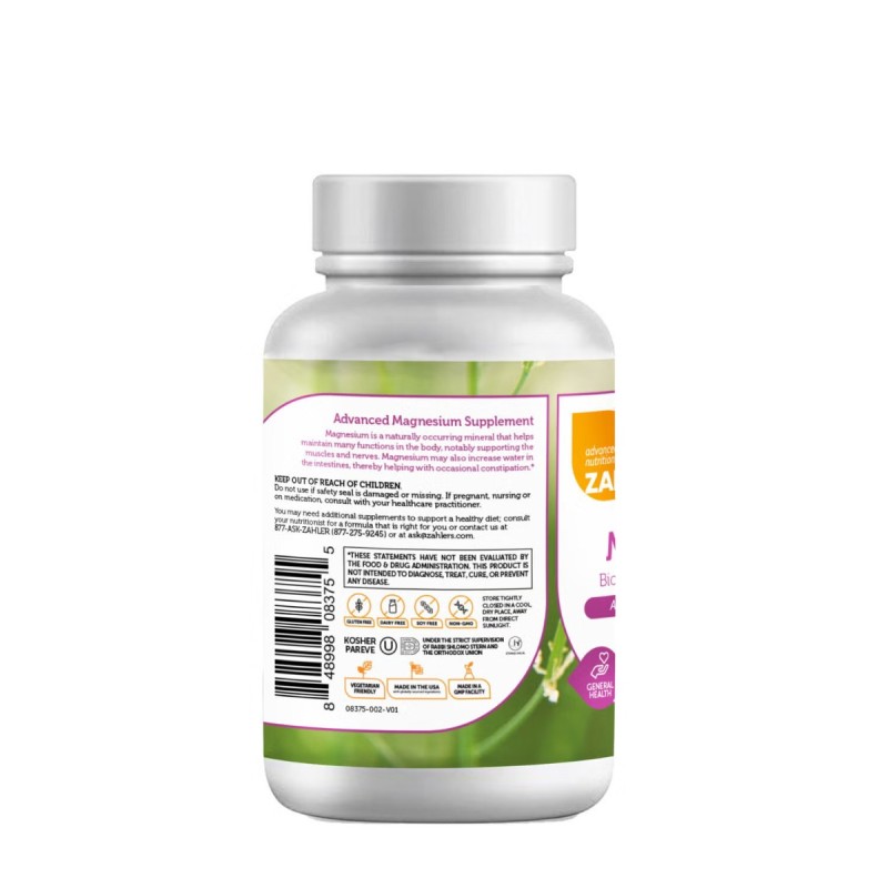 Zahler Magnesium Citrate, Citrat De Magneziu Pentru Sanatatea Inimii Si Sistemului Nervos, 90 Cps