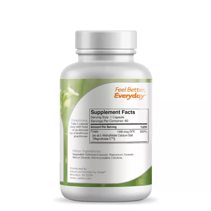 Zahler Methylfolat, Forma Stabila Si Activa De Acid Folic Metilfolat, 60 Cps