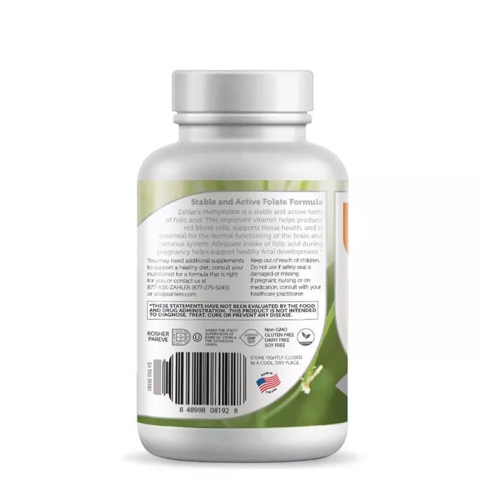 Zahler Methylfolat, Forma Stabila Si Activa De Acid Folic Metilfolat, 60 Cps