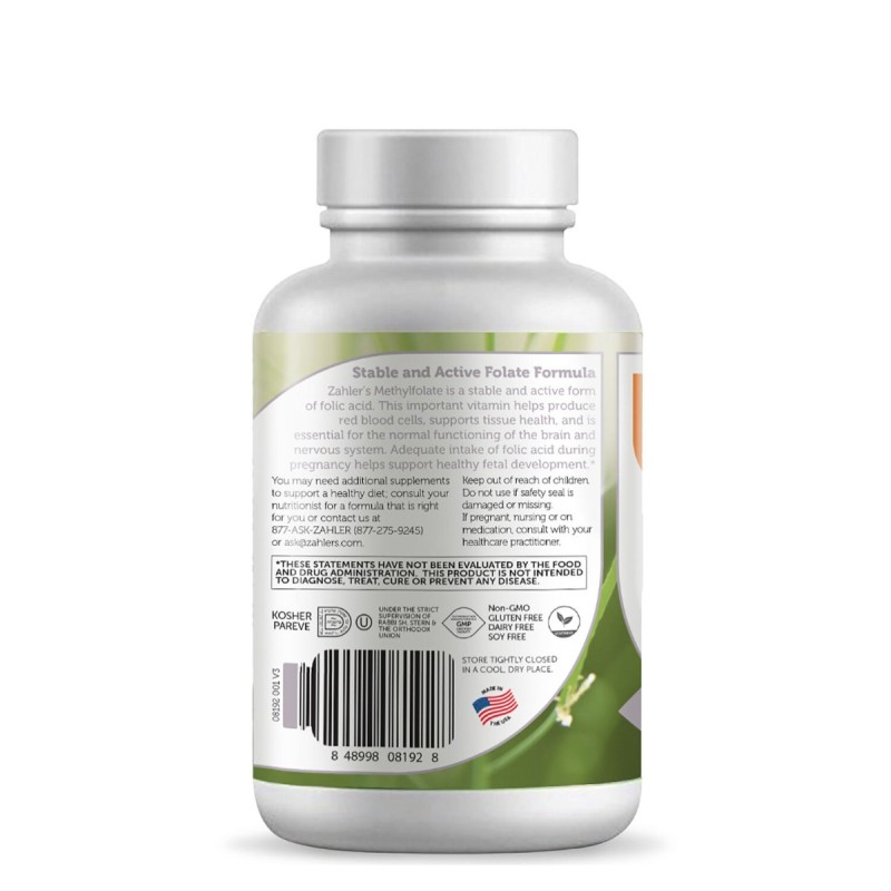 Zahler Methylfolat, Forma Stabila Si Activa De Acid Folic Metilfolat, 60 Cps
