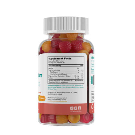 Zahler Chapter One Kids Magnesium,kosher Certified, Magneziu Pentru Copii Cu Aroma De Zmeura Si Mango, 60 Jeleuri