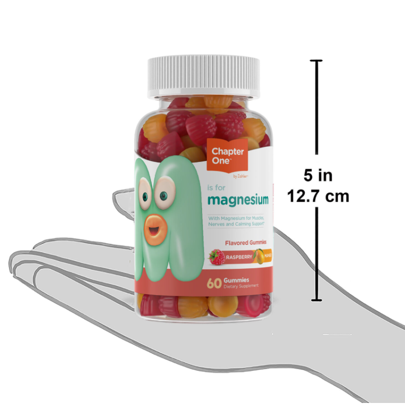 Zahler Chapter One Kids Magnesium,kosher Certified, Magneziu Pentru Copii Cu Aroma De Zmeura Si Mango, 60 Jeleuri