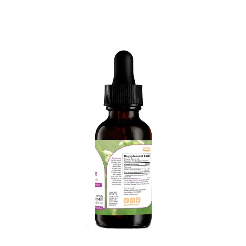 Zahler Liquid Iron Drops, Fier Bisglicinat Lichid Cu Aroma De Fructe De Padure, 59 Ml