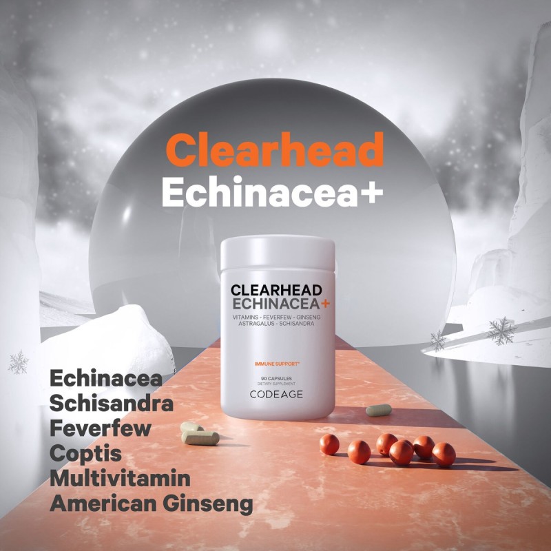 Codeage Clearhead Daily Multivitamins, Formula Premium Pentru Sustinerea Imunitatii, Energie Si Vitalitate, 90 Cps