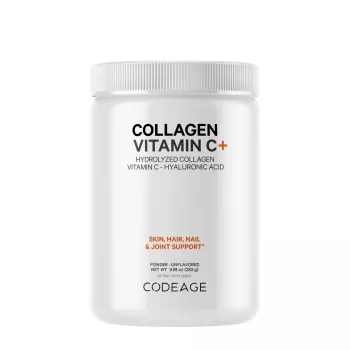 Codeage Collagen Vitamin C+, Colagen Hidrolizat Cu Vitamina C Si Acid Hialuronic, 283 G