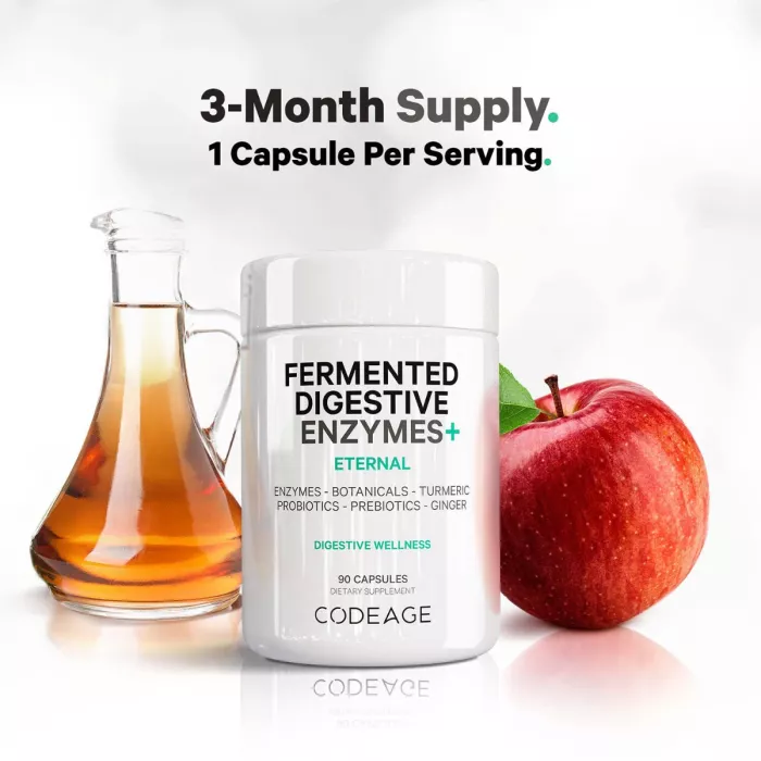 Codeage Fermented Digestive Enzymes With Probiotics & Prebiotics, Enzime Digestive Cu Probiotice Si Prebiotice Pentru Sustinerea Digestiei, 90 Cps Codeage Fermented Digestive Enzymes With Probiotics & Prebiotics, Enzime Digestive Cu Probiotice Si Prebiotice Pentru Sustinerea Digestiei, 90 Cps