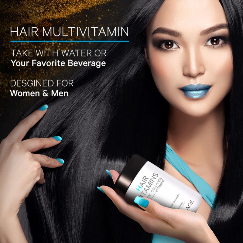 Codeage Hair Vitamins - Biotin 10000 Mcg - Collagen - Keratin & Multivitamins, Complex De Multivitamine Pentru Sanatatea Parului, 120 Cps