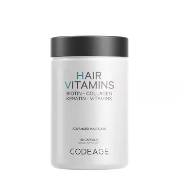 Codeage Hair Vitamins - Biotin 10000 Mcg - Collagen - Keratin & Multivitamins, Complex De Multivitamine Pentru Sanatatea Parului, 120 Cps