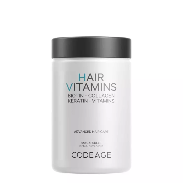 Codeage Hair Vitamins - Biotin 10000 Mcg - Collagen - Keratin & Multivitamins, Complex De Multivitamine Pentru Sanatatea Parului, 120 Cps Codeage Hair Vitamins - Biotin 10000 Mcg - Collagen - Keratin & Multivitamins, Complex De Multivitamine Pentru Sanatatea Parului, 120 Cps