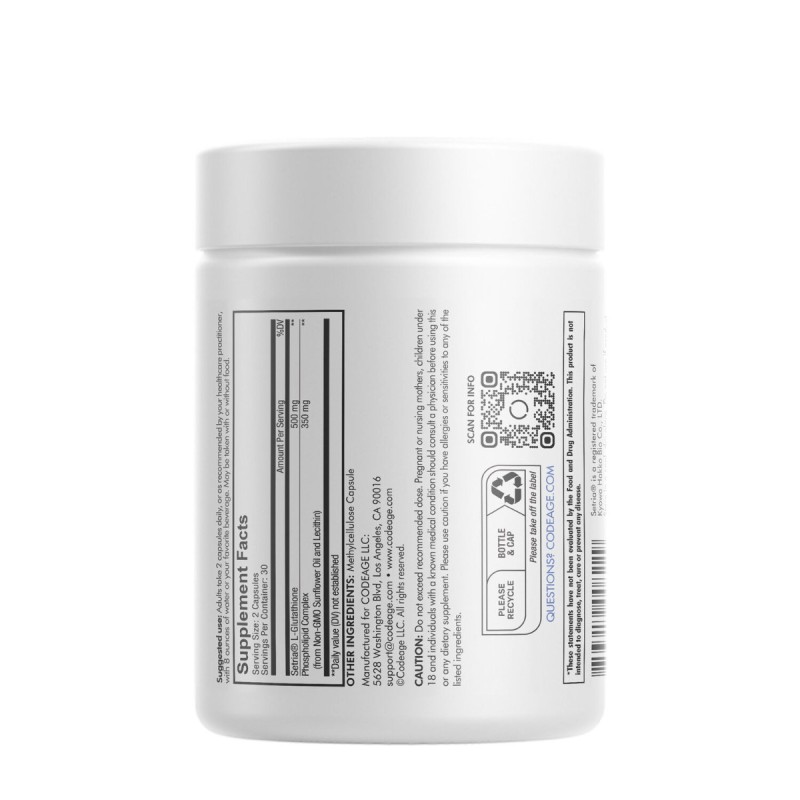 Codeage Liposomal Glutathione, Glutation Lipozomal Setria, 60 Cps