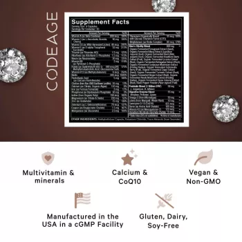 Codeage Men's Fermented Multivitamin, Formula Completa Pentru Sanatatea Intregului Organism, 120 Cps