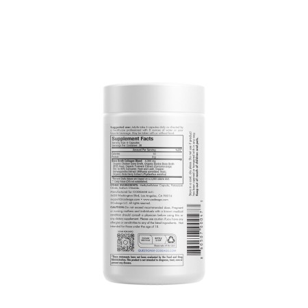 Codeage Bone Broth Collagen Peptides, Peptide Din Colagen De Tipul I, Ii & Iii Din Fiertura De Oase Cu Turmeric Si Ashwagandha, 180 Cps