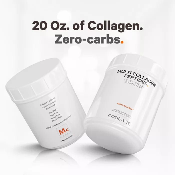 Codeage Hydrolyzed Multi Collagen - 5 Types Collagen Peptides, Colagen Hidrolizat Din 5 Surse Sub Forma De Peptide, Fara Aroma, 567 G Codeage Hydrolyzed Multi Collagen - 5 Types Collagen Peptides, Colagen Hidrolizat Din 5 Surse Sub Forma De Peptide, Fara Aroma, 567 G