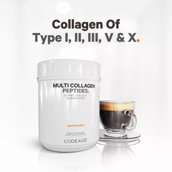 Codeage Hydrolyzed Multi Collagen - 5 Types Collagen Peptides, Colagen Hidrolizat Din 5 Surse Sub Forma De Peptide, Fara Aroma, 567 G Codeage Hydrolyzed Multi Collagen - 5 Types Collagen Peptides, Colagen Hidrolizat Din 5 Surse Sub Forma De Peptide, Fara Aroma, 567 G