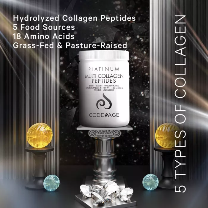 Codeage Platinum Multi Collagen Peptides, Peptide De Colagen Cu Biotina, Keratina Si Acid Hialuronic, 323 G Codeage Platinum Multi Collagen Peptides, Peptide De Colagen Cu Biotina, Keratina Si Acid Hialuronic, 323 G