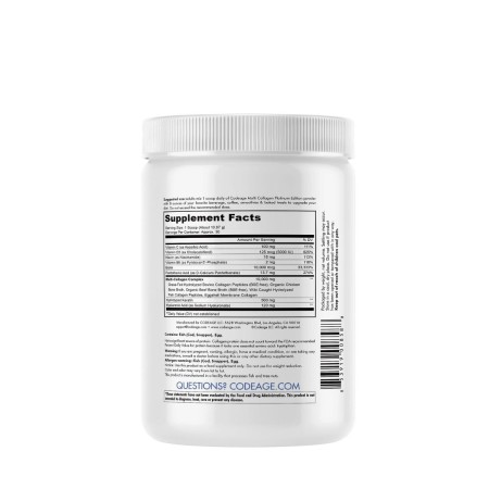 Codeage Platinum Multi Collagen Peptides, Peptide De Colagen Cu Biotina, Keratina Si Acid Hialuronic, 323 G