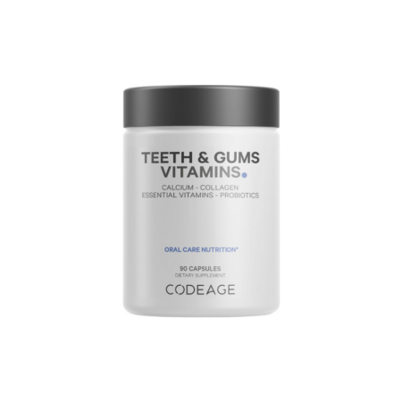 Codeage Teeth & Gums Vitamins, Daily Multivitamins & Minerals + Collagen, Complex De Vitamine, Minerale Si Colagen Pentru Dinti Si Gingii, 90 Cps