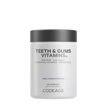 Codeage Teeth & Gums Vitamins, Daily Multivitamins & Minerals + Collagen, Complex De Vitamine, Minerale Si Colagen Pentru Dinti Si Gingii, 90 Cps